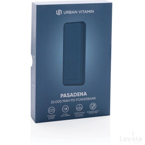 Urban Vitamin Pasadena 20.000 mAh 18W PD powerbank blauw