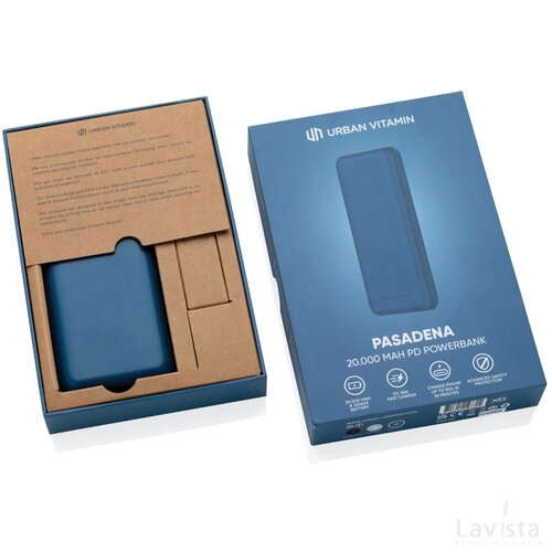 Urban Vitamin Pasadena 20.000 mAh 18W PD powerbank blauw