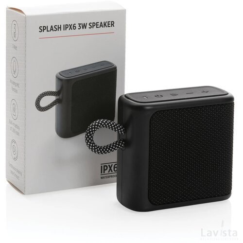 Splash IPX6 3W speaker zwart