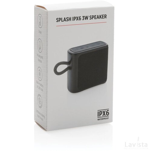 Splash IPX6 3W speaker zwart