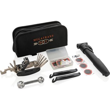 Fietsreparatieset set 17 delig zwart