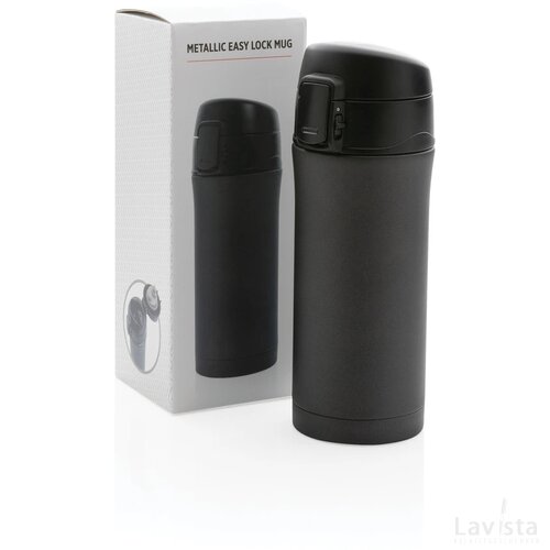 Metallic easy lock lekvrije vacuüm mok zwart