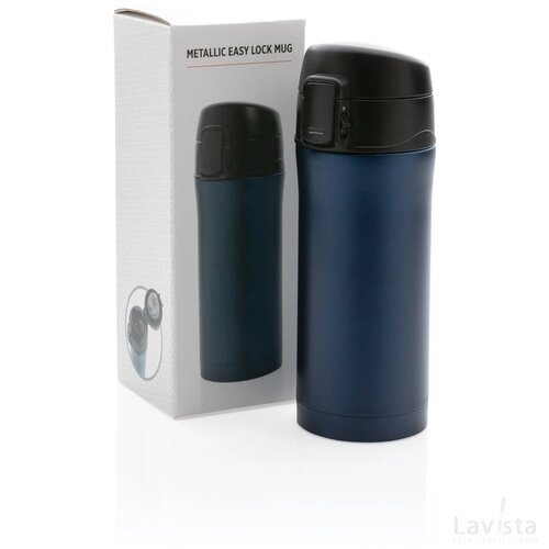Metallic easy lock lekvrije vacuüm mok blauw