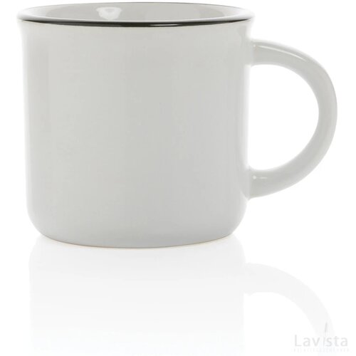 Vintage keramische mok 280 ml wit, wit