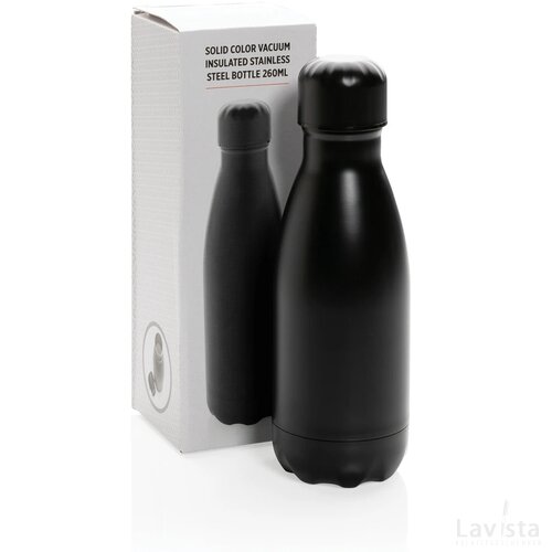 Unikleur vacuum roestvrijstalen fles 260ml zwart