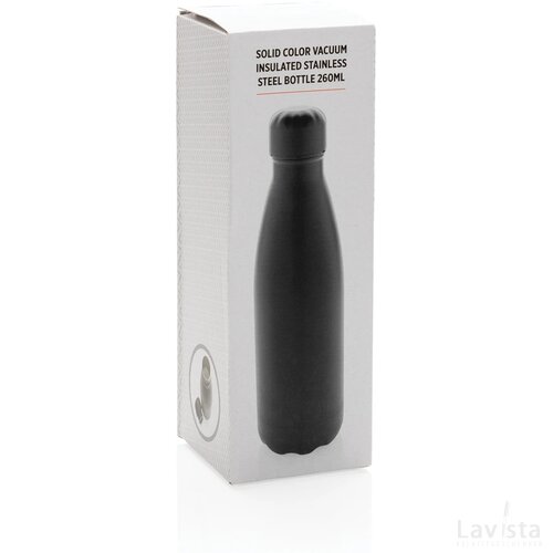 Unikleur vacuum roestvrijstalen fles 260ml zwart