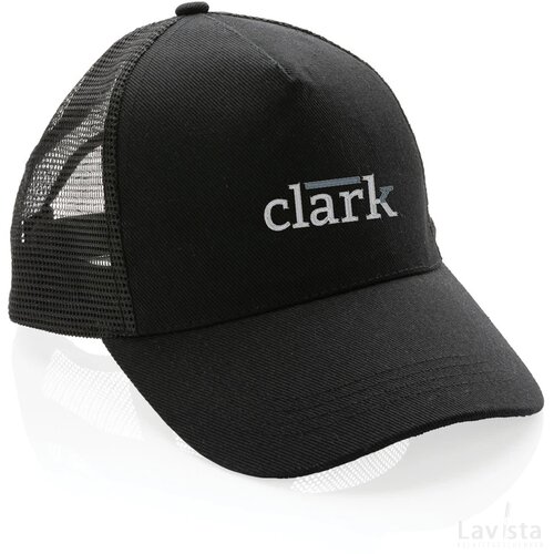Impact AWARE™ 5 panel recycled katoenen truckercap zwart