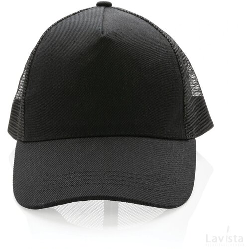 Impact AWARE™ 5 panel recycled katoenen truckercap zwart