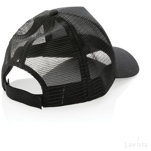 Impact AWARE™ 5 panel recycled katoenen truckercap zwart