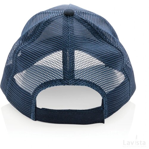 Impact AWARE™ 5 panel recycled katoenen truckercap donkerblauw