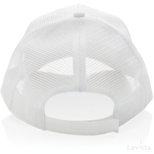 Impact AWARE™ 5 panel recycled katoenen truckercap wit
