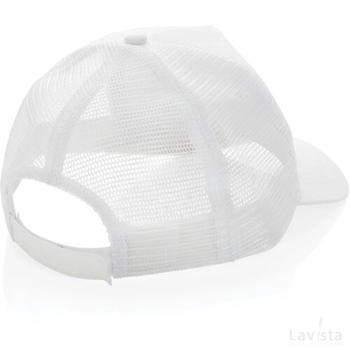Impact AWARE™ 5 panel recycled katoenen truckercap wit