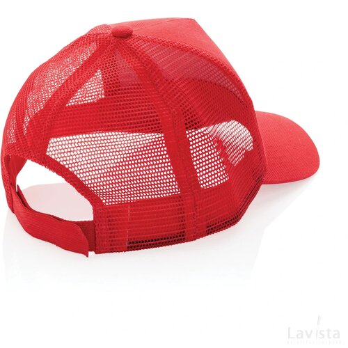 Impact AWARE™ 5 panel recycled katoenen truckercap rood