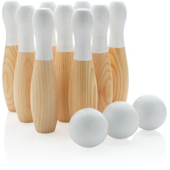 Houten skittles set bruin