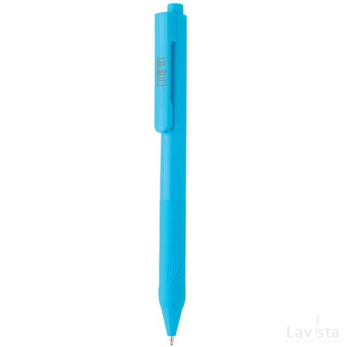 X9 pen met siliconen grip blauw