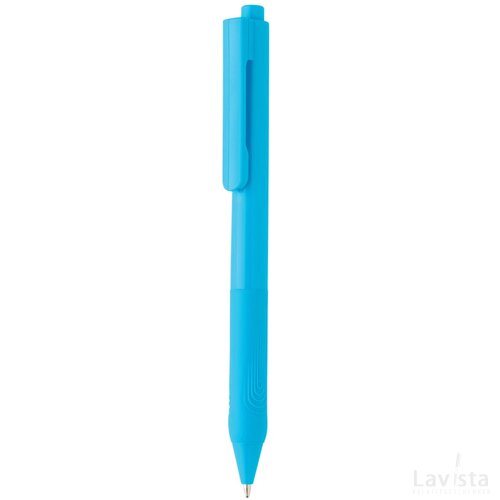 X9 pen met siliconen grip blauw
