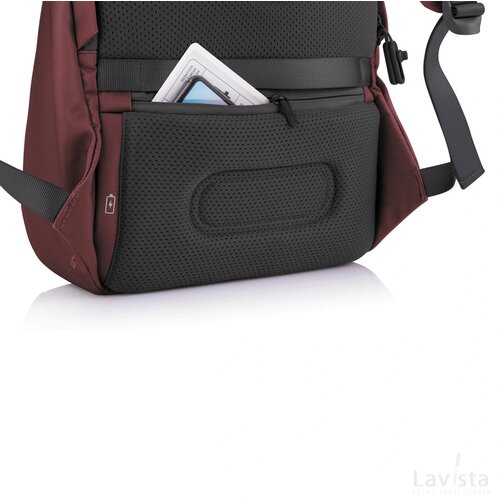 Bobby Soft, anti-diefstal rugzak rood, zwart