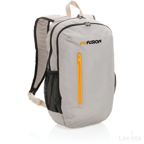 Impact AWARE™ 300D RPET casual rugzak wit, oranje