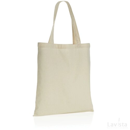 Impact AWARE™ gerecycled katoenen draagtas 145gsm gebroken wit