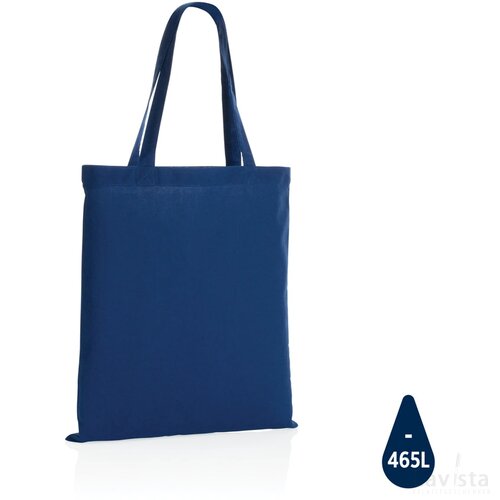 Impact AWARE™ gerecycled katoenen draagtas 145gsm blauw