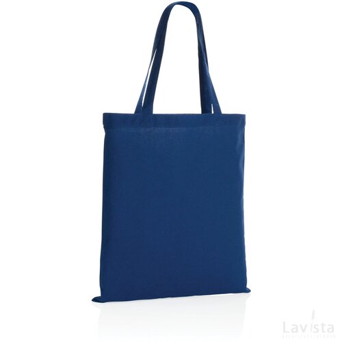 Impact AWARE™ gerecycled katoenen draagtas 145gsm blauw