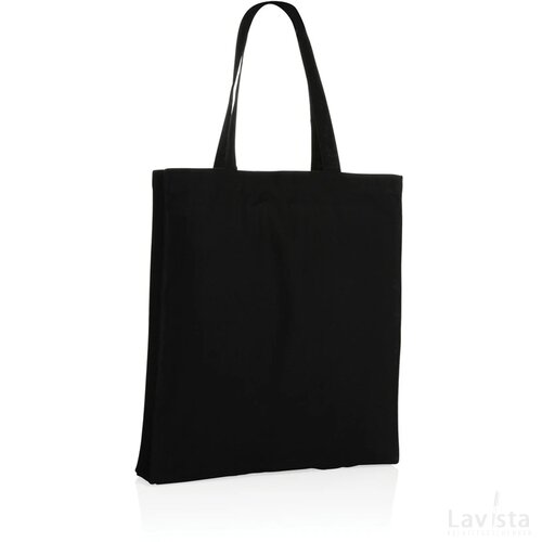 Impact AWARE™ gerecycled katoenen draagtas met bodem 145gsm zwart