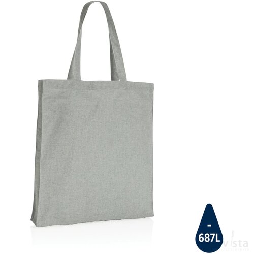 Impact AWARE™ gerecycled katoenen draagtas met bodem 145gsm grijs