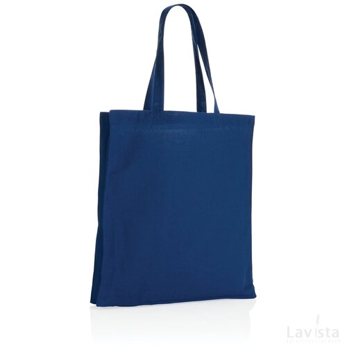 Impact AWARE™ gerecycled katoenen draagtas met bodem 145gsm blauw