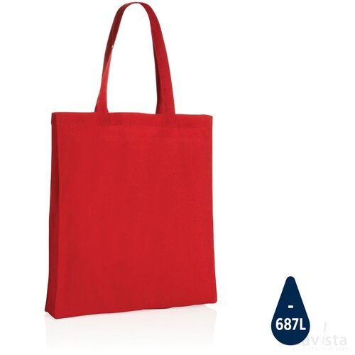 Impact AWARE™ gerecycled katoenen draagtas met bodem 145gsm rood