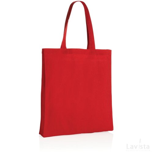 Impact AWARE™ gerecycled katoenen draagtas met bodem 145gsm rood