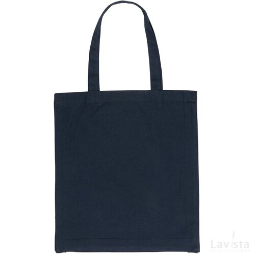 Impact AWARE™ gerecycled katoenen draagtas met bodem 145gsm donkerblauw