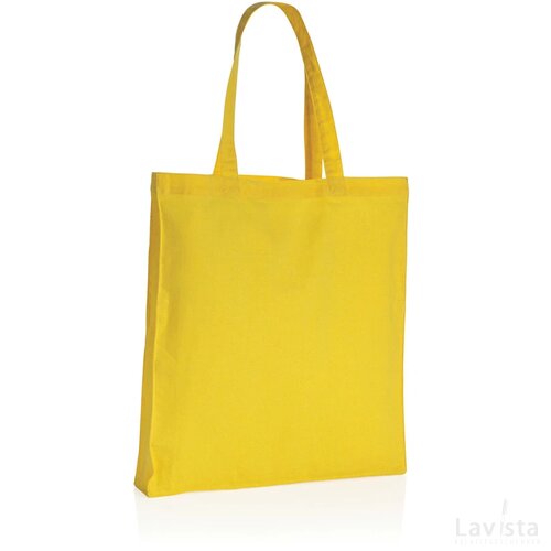 Impact AWARE™ gerecycled katoenen draagtas met bodem 145gsm geel