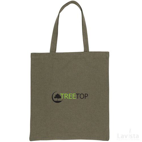 Impact AWARE™ gerecycled katoenen draagtas met bodem 145gsm groen