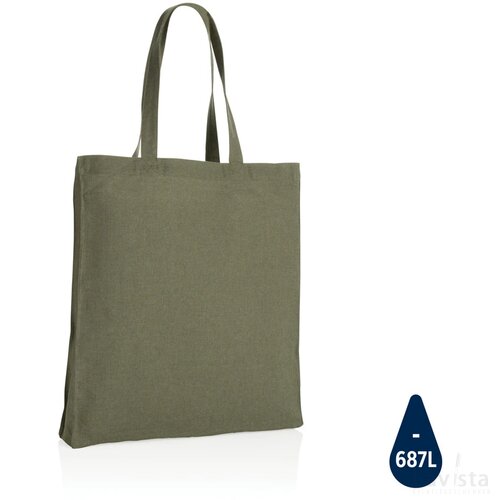 Impact AWARE™ gerecycled katoenen draagtas met bodem 145gsm groen