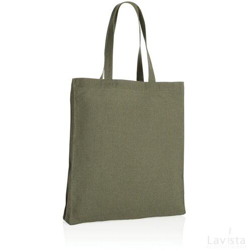 Impact AWARE™ gerecycled katoenen draagtas met bodem 145gsm groen