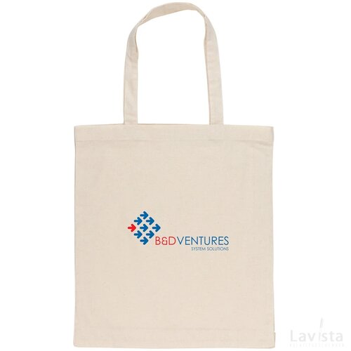Impact AWARE™ gerecycled katoenen draagtas met bodem 145gsm gebroken wit