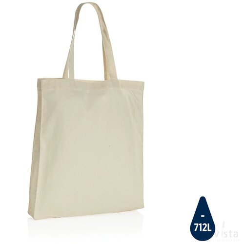 Impact AWARE™ gerecycled katoenen draagtas met bodem 145gsm gebroken wit
