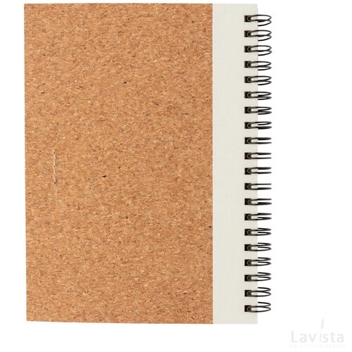 Kurk spiraal notitieboek met pen wit