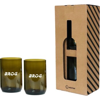 Rebottled® Tumbler 2-Pack Set Glazen Olive