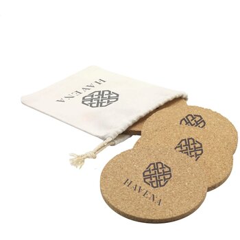 Set Onderzetters In Katoenen Pouch Naturel
