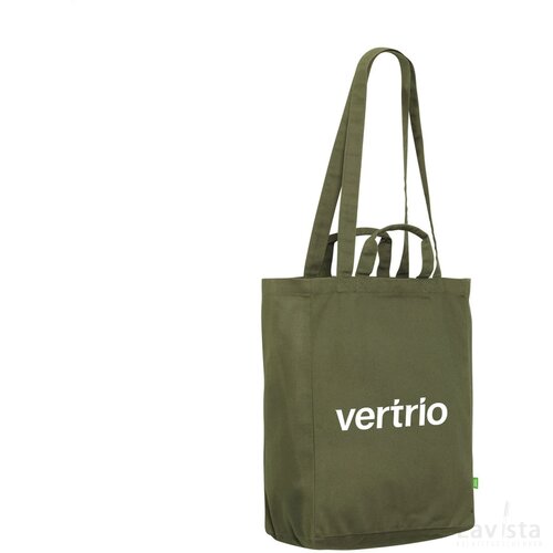 Organic Cotton Canvas Tote Bag (280 G/M²) Winkeltas Olijfgroen