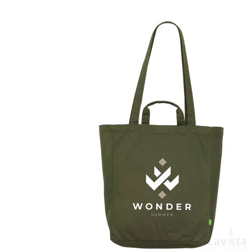 Organic Cotton Canvas Tote Bag (280 G/M²) Winkeltas Olijfgroen