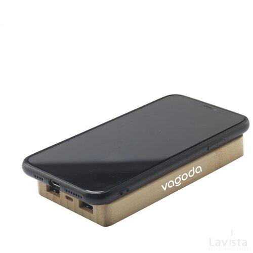 Solar Powerbank 8000+ Wireless Charger Externe Oplader Bamboe