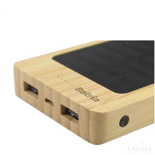 Solar Powerbank 8000+ Wireless Charger Externe Oplader Bamboe