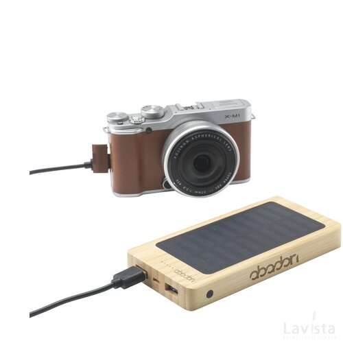 Solar Powerbank 8000+ Wireless Charger Externe Oplader Bamboe
