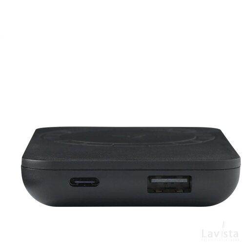 Force Magnetic Recycled Wireless Powerbank 5000 Oplader Zwart