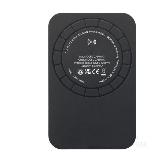 Force Magnetic Recycled Wireless Powerbank 5000 Oplader Zwart