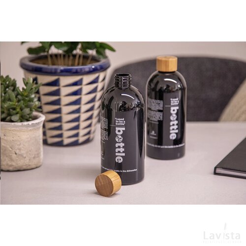 Rpet waterfles (500 ml) Zwart
