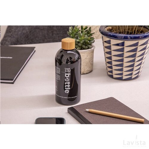 Rpet waterfles (500 ml) Zwart