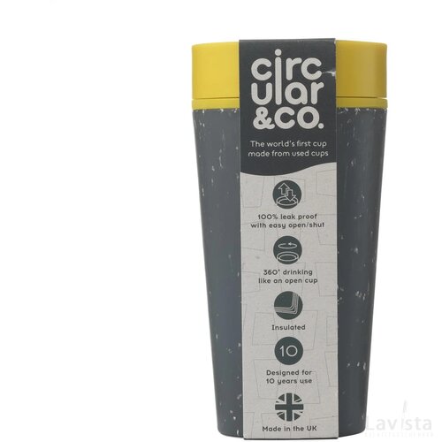 Circular&Co Recycled Coffee Cup 340 Ml Koffiebeker Zwart/Geel